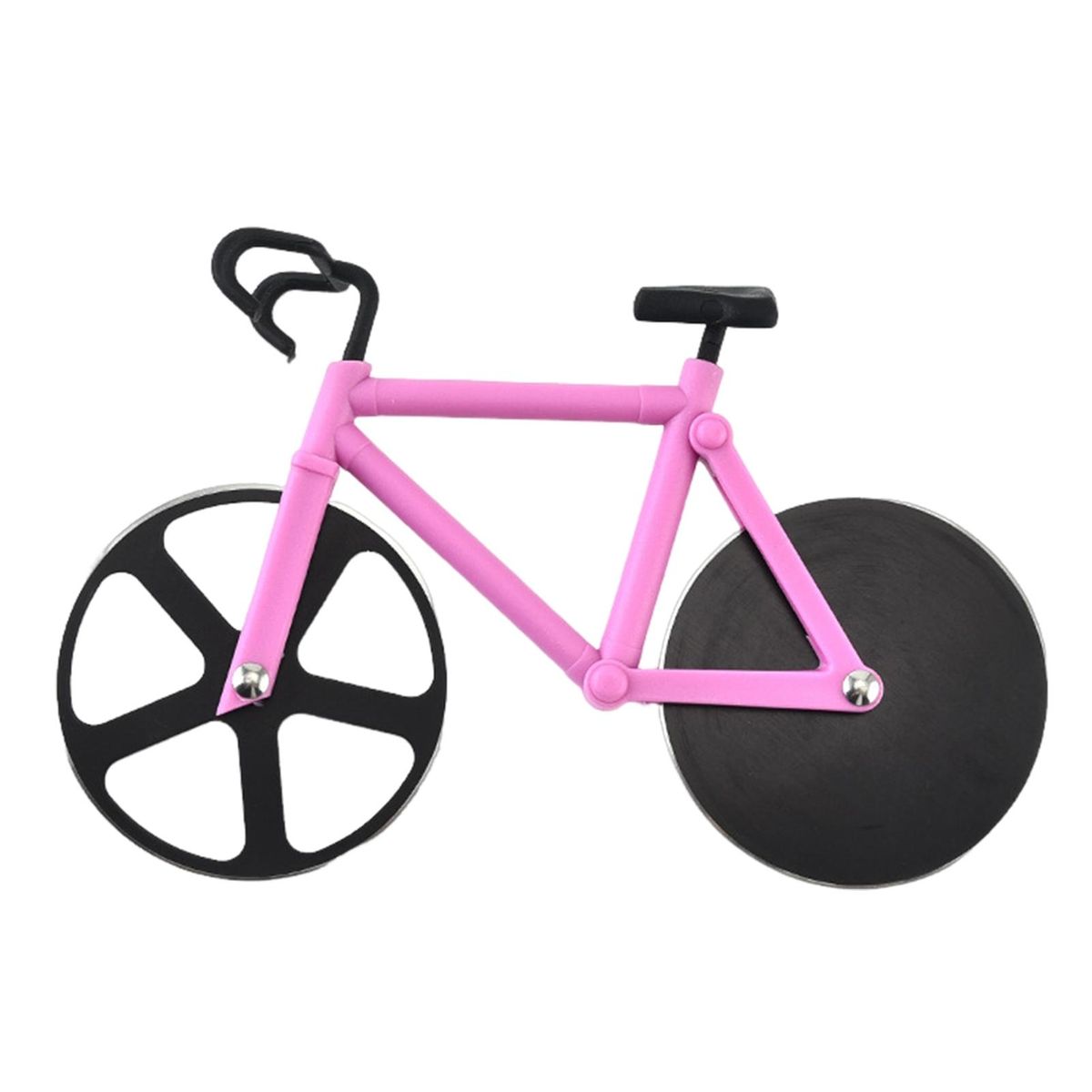 Bicycle Shaped Pizza Cutter Ride Into Flavor Stainless Steel for Dough Purple