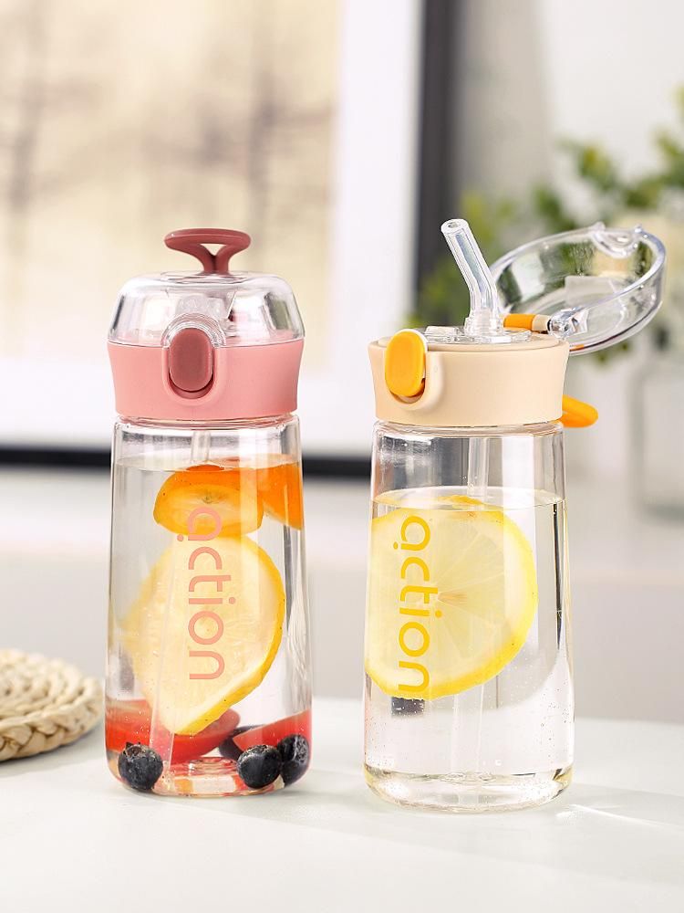 Anti-Fall Plastic Water Cup Girls Cup with Suction Tubes Children Good-looking Portable Maternity Special High Temperature Resistance the Bottle of Jug