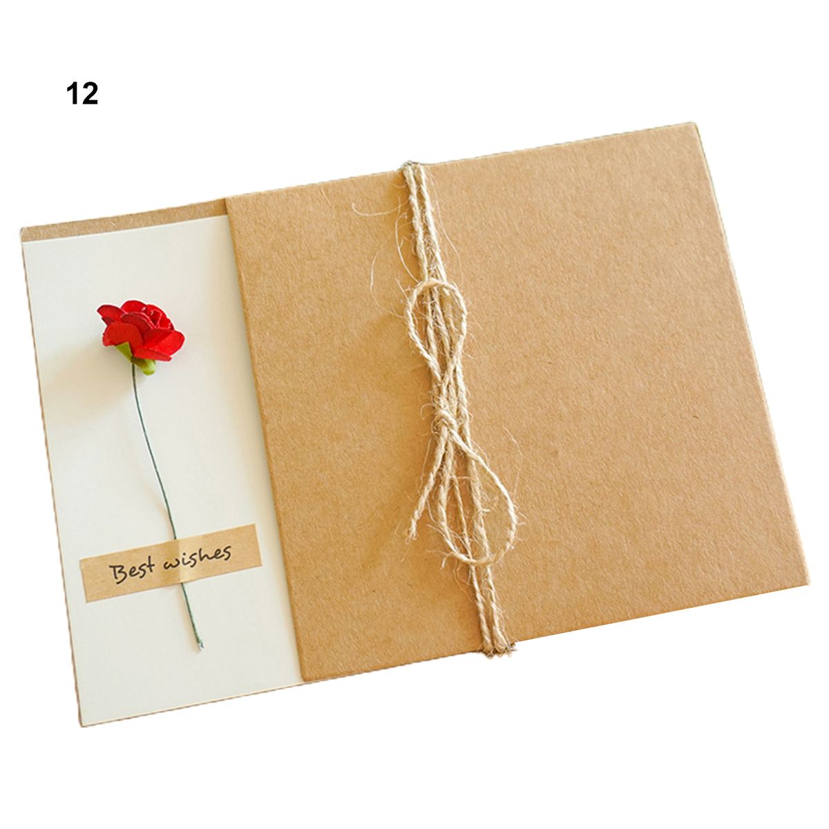 1 Set Birthday Card Eye-catching With Artificial Flower-