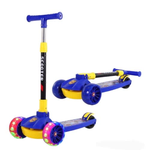 Kids Kick Scooter With Flashlight - Blue/Multicolor