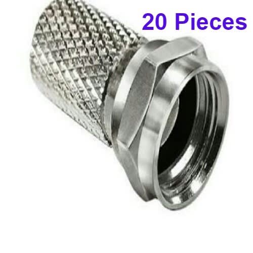 F Connector - Satellite Signal Line +  Coaxial Cable Plug - 20 Pieces