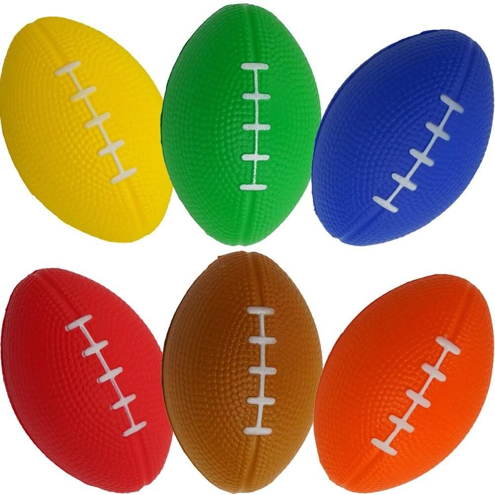 6 Pcs Vent Football Party Gifts Relaxing Playthings Shaped Toy Mini Rugby Stress Balls Soccer Footballs Bulk Elastic