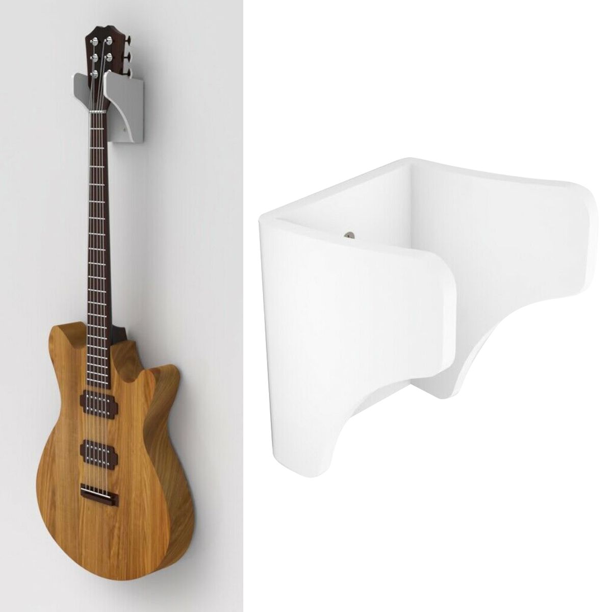 Wall Mounted Guitar Hanger Stand For Hanging Guitar Save Space White