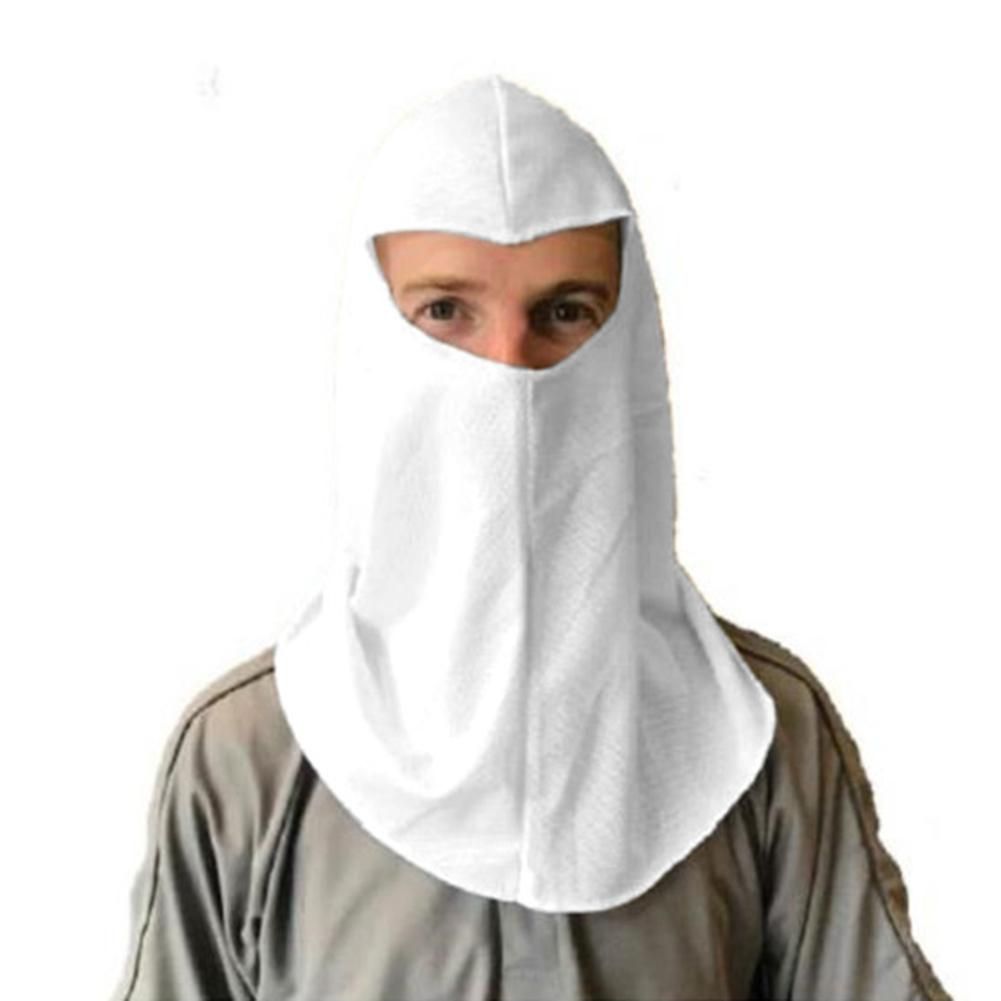 Unisex Solid Color Full Cover Face Veil Muslim Hijab-White