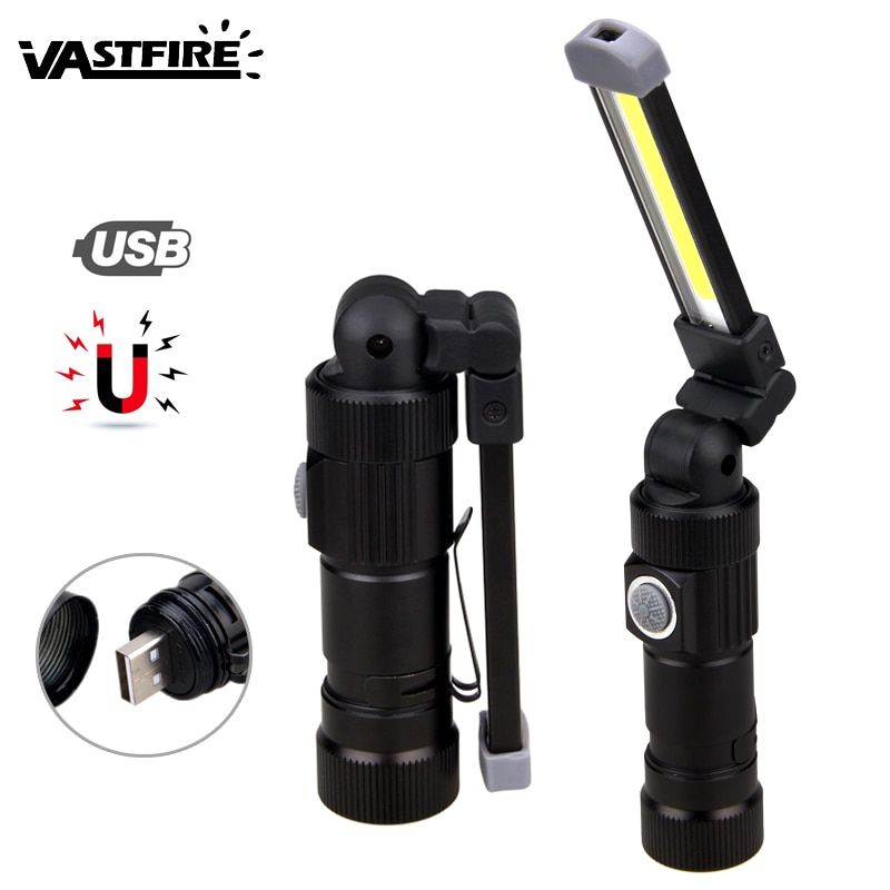 COB LED Camping Light 5 Mode USB Rechargeable Magnetic Flashlight Red Warning Light Build-in Battery Work Light Lamp Lantern BIL