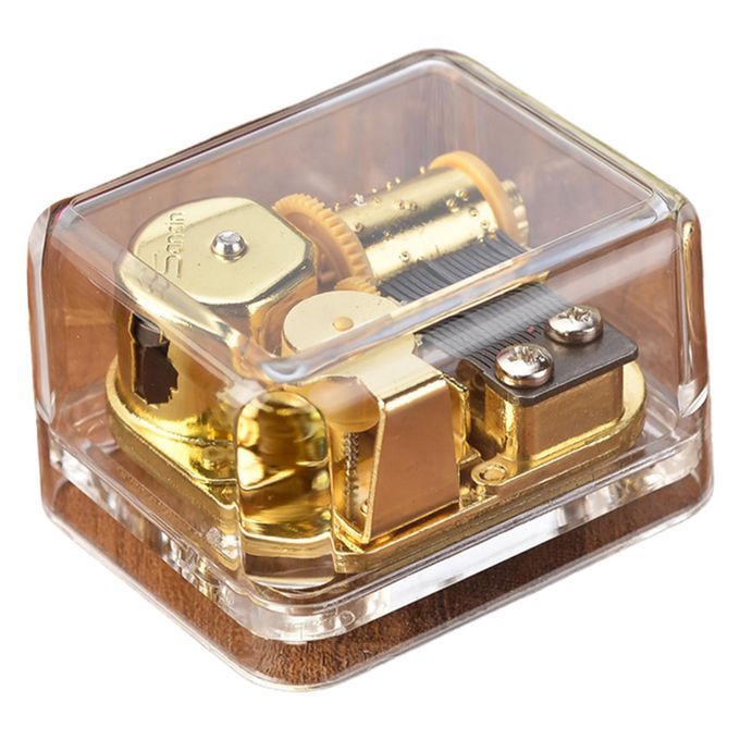 Music Box Acrylic Clear Mechanism Unique For Wedding Kiss The Rain