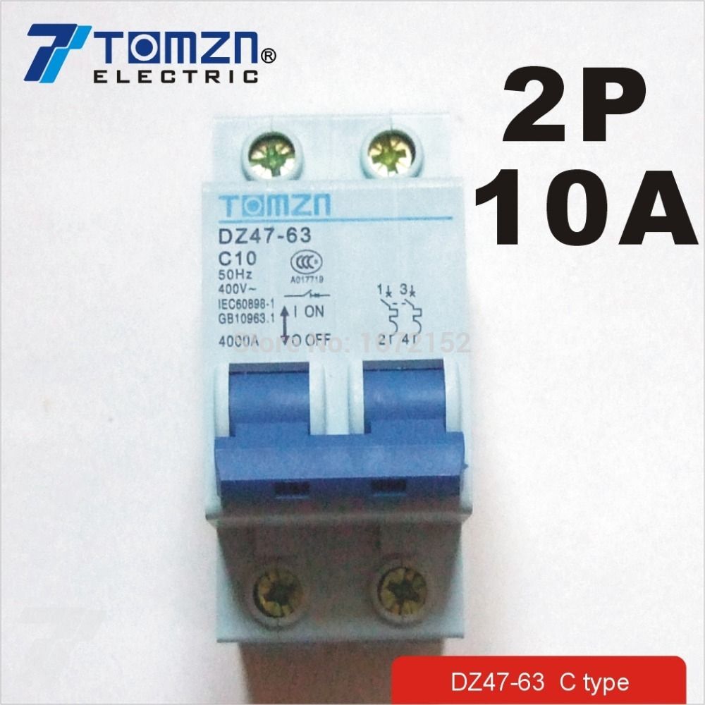 400V~ Breaker Circuit 2P 60HZ AC MCB 50HZ Ty Breaker 10A