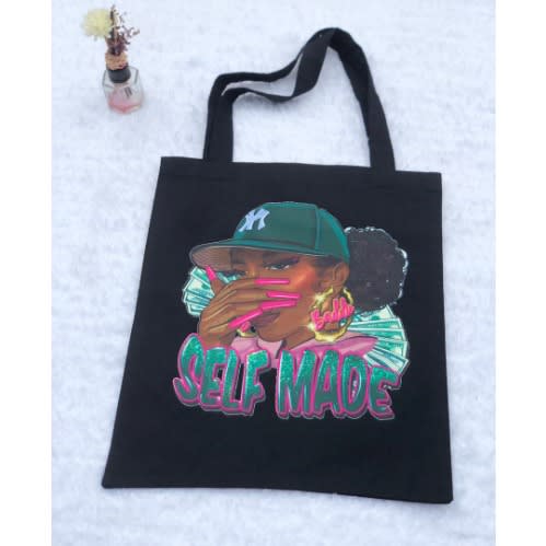 Self-made Design Tote Bag- Black