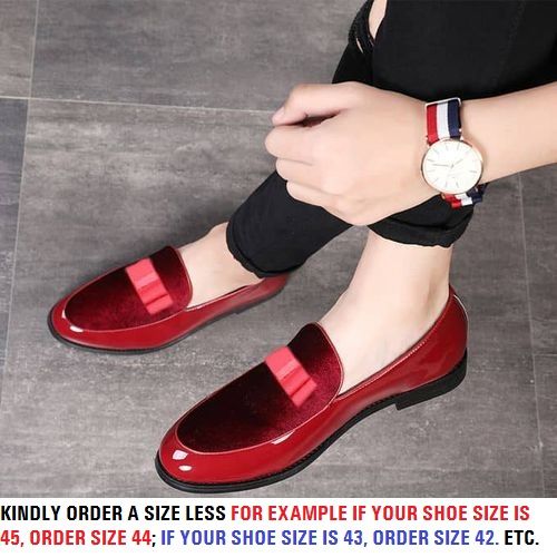 [New] Mens Dress Leisure Shoes Leather Shoes Luxury Wedding Shoes Red