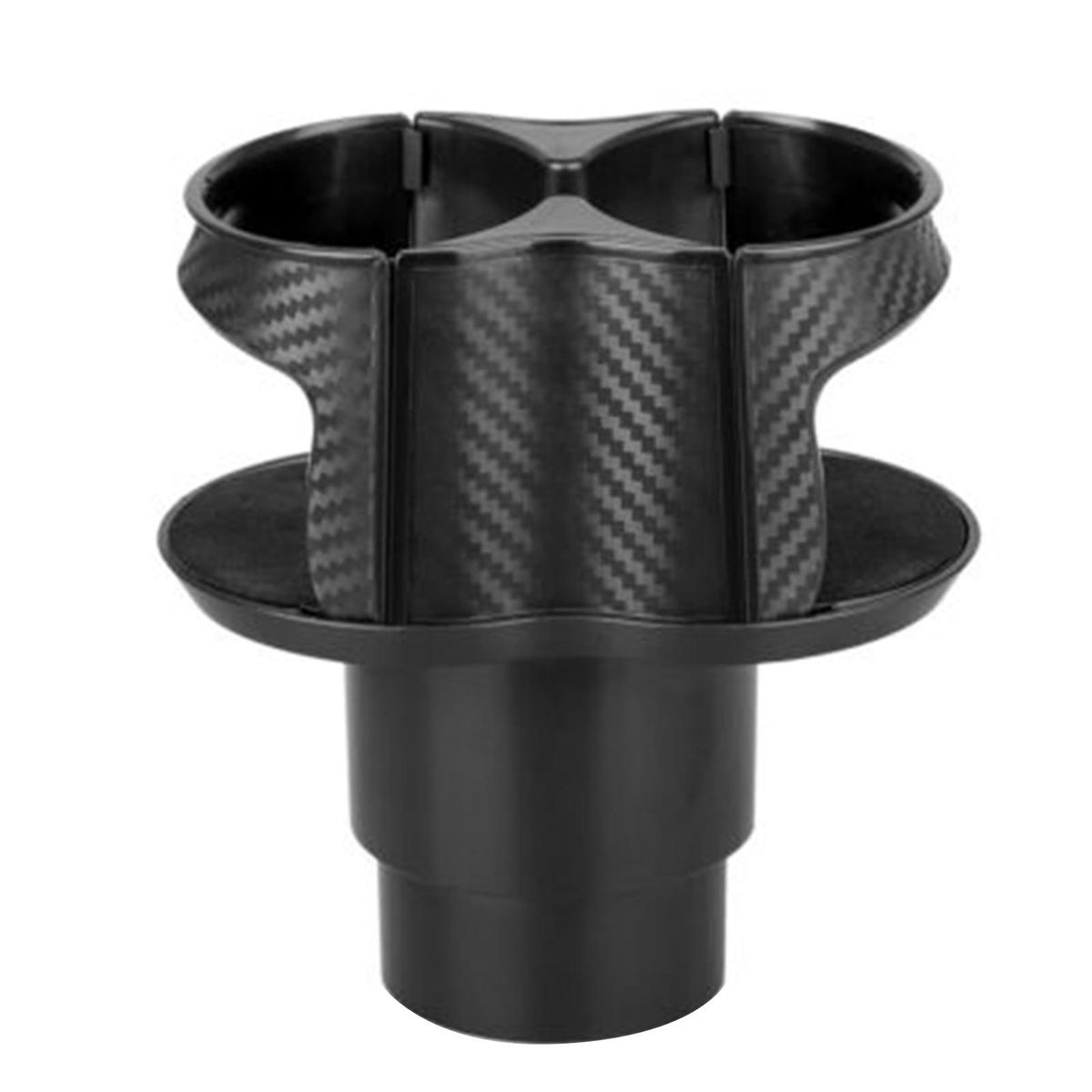 Portable Large Capacity Detachable Carbon Fibre Vehicle-Mounted Two-In-One Cup Holder With Anti-Slip Sponge Mat
