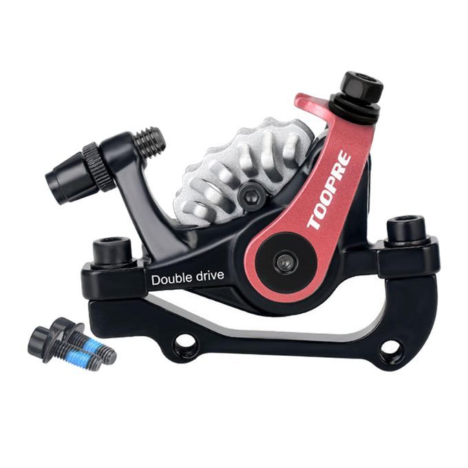 MTB Bike Mechanical Brakes Dual Drive Front/Rear Caliper Rose Red Back