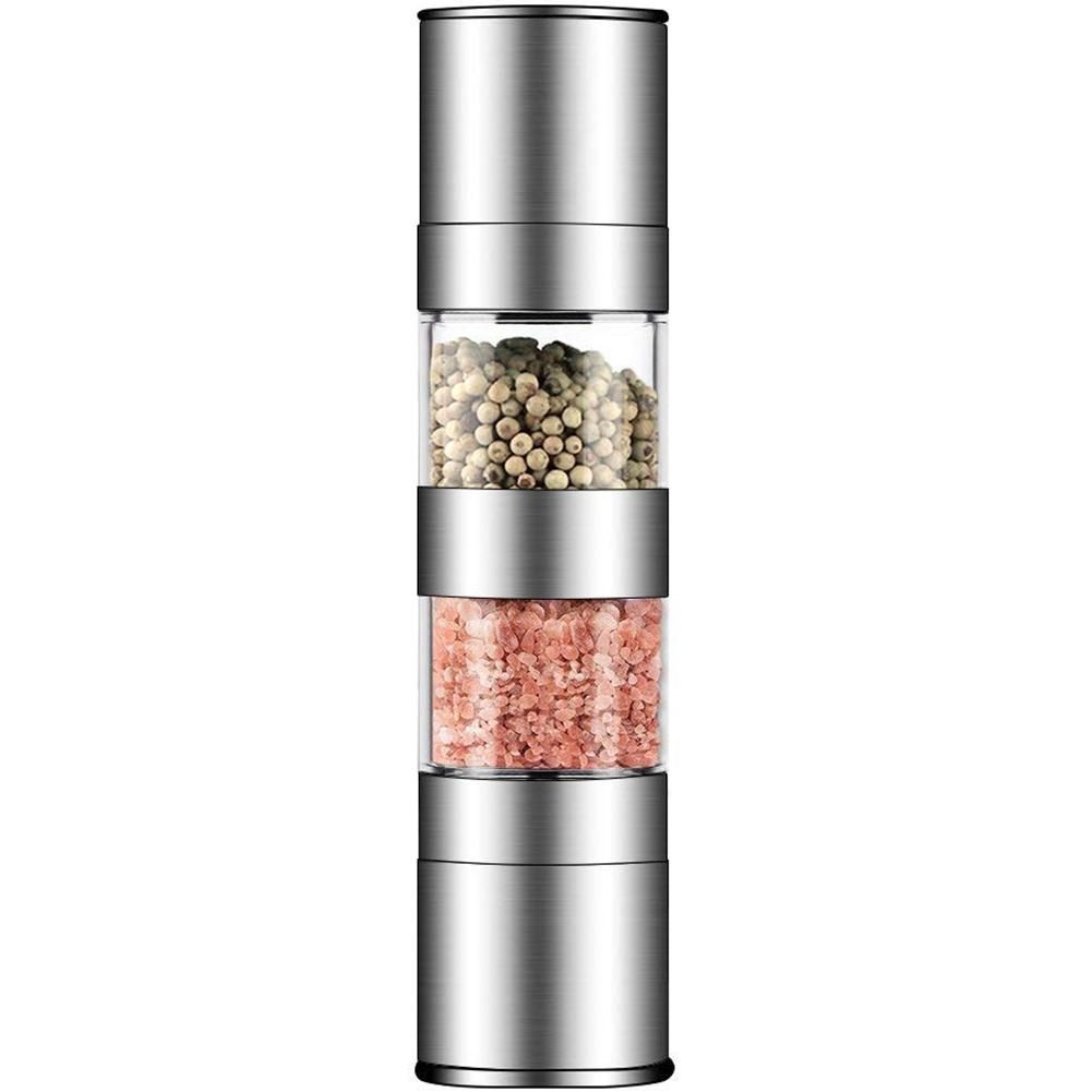 2 In 1 Salt And Pepper Grinder Set,Stainless Steel Salt