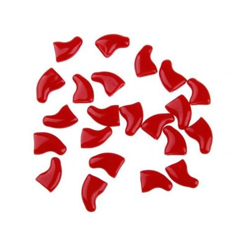 20Pcs Soft Plastic Colorful Cats Nail Caps Paw Claw Protector Cover With Free Adhesive   Cats Grooming Supplies Pet Products-Red