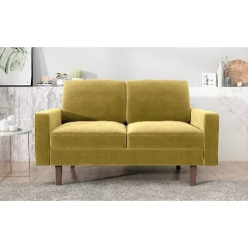 Wrangell Velvet 2 Seater Loveseat - Golden Yellow