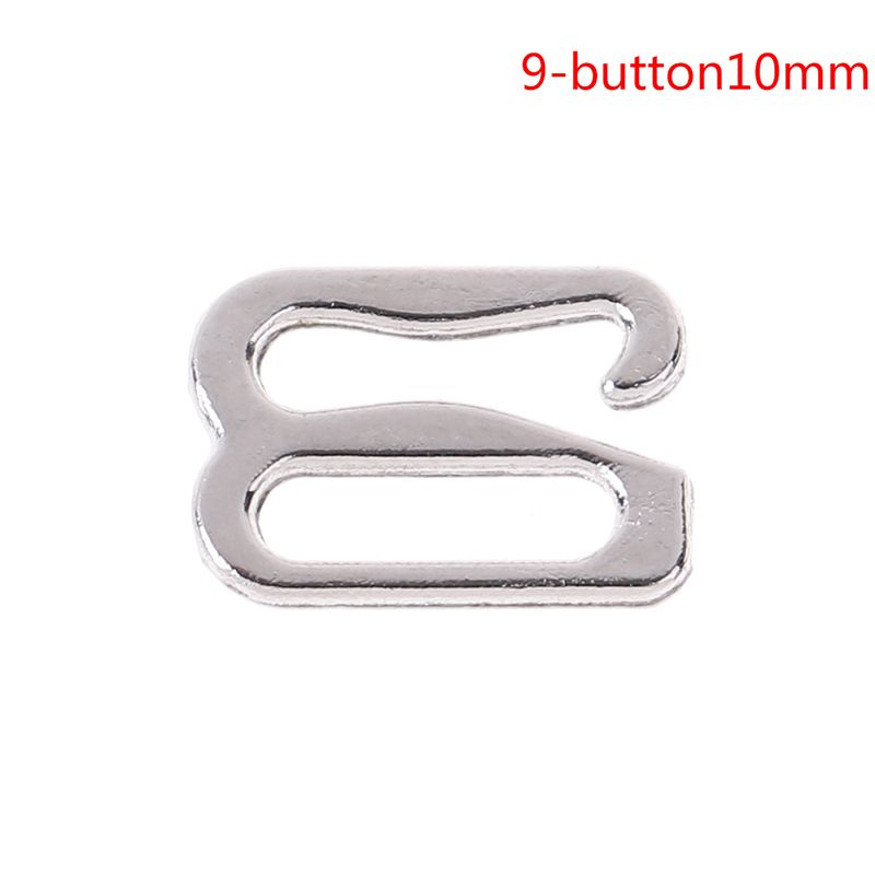 100pcs Metal Bra S Adjustment Buckles Underwear Sliders-Nine Word 10mm-ONE SIZE FITS ALL