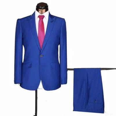 Men's Superior Slim Fit Suit with Double Back Slit -Vent- Royal Blue