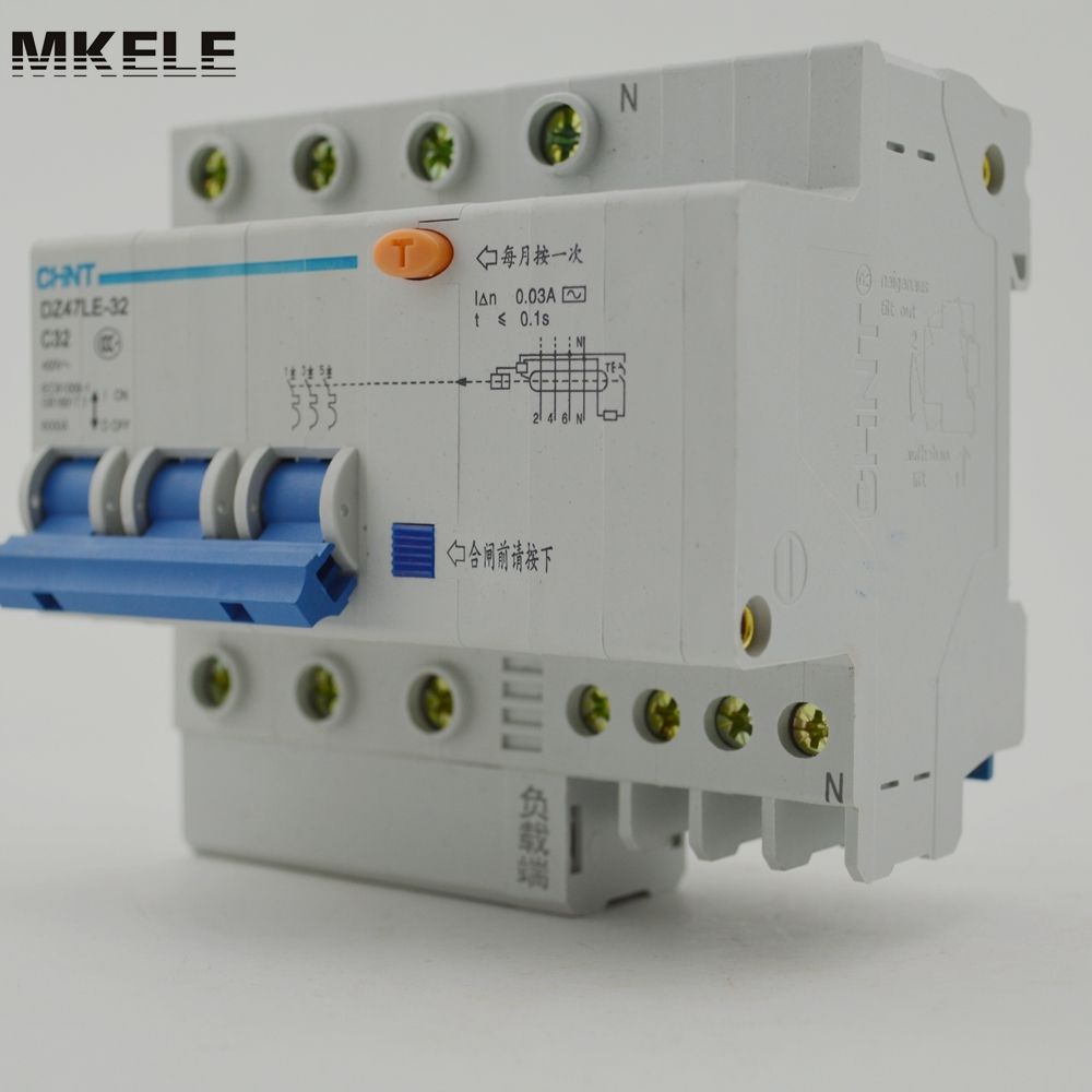 CHINT Earth Leakage Circuit Breaker Elcb DZ47LE-32 3P+N C32