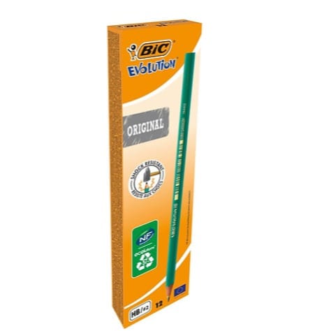 Bic Evolution Original Hb/#2 Pencils Without Eraser 12-pack - Green