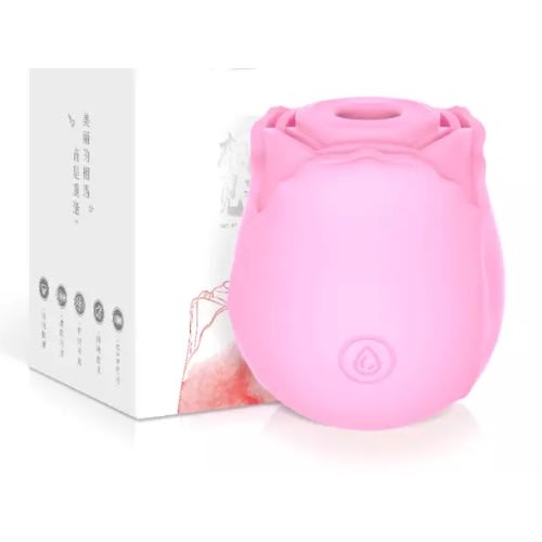 10 Speed Sweet Rose Clit Sucking Rechargeable Vibrator Sex Toy- Pink