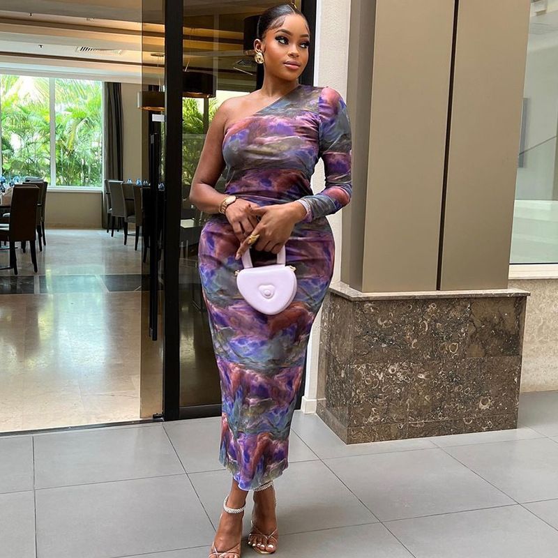 PURPLE MULTI COLOUR GOWN