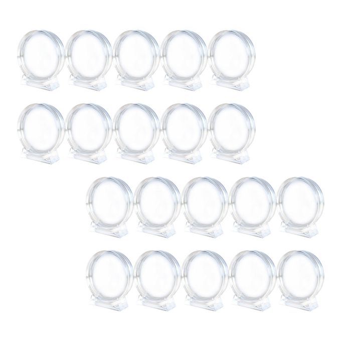 Acrylic Coin  Case Boxes With Display Stand Rack Tokens Medals