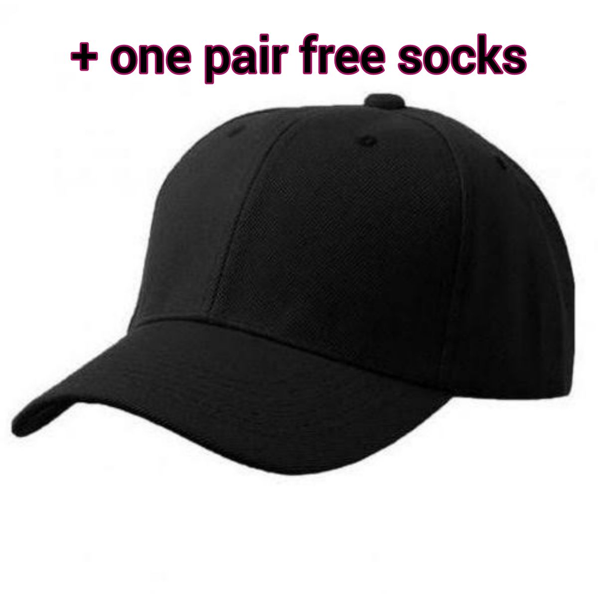 Black Face Cap - Unisex Face Cap + Free Gift
