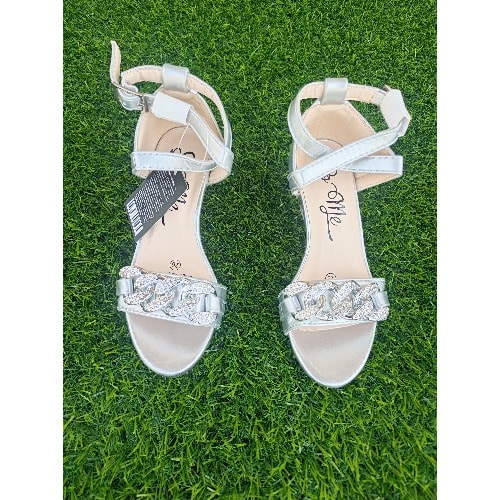 Girl's Dress Sandals With Transparent Heels - Silver