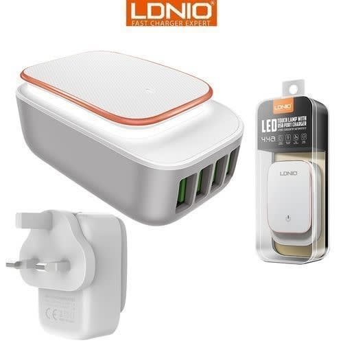 4.4 Amps 4 USB Ports Auto ID Charger with LED Lamp