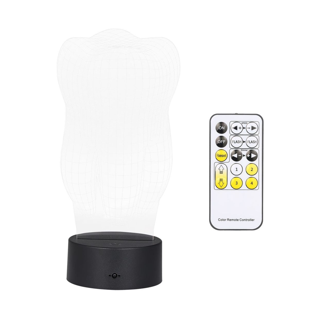 Teeth Shape 3D LED Lamp Colorful 3D Tooth Gradient Light