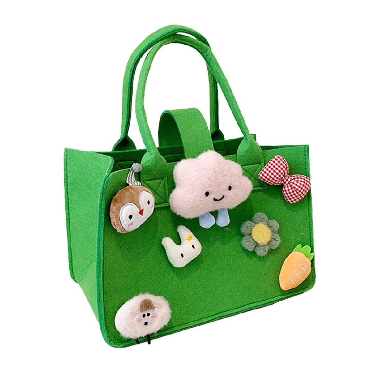 Shopping Bag Adorable Decoration Festival Gift Carrier Bag Light Green