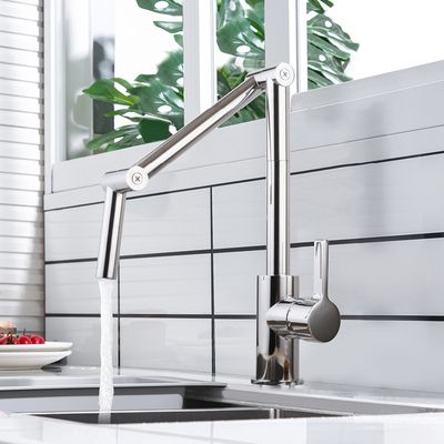 100%copper Household Sink Single Cold Faucet Kitchen Cold And  Water Faucet Rotating Folding Sink Sink Washer Faucet