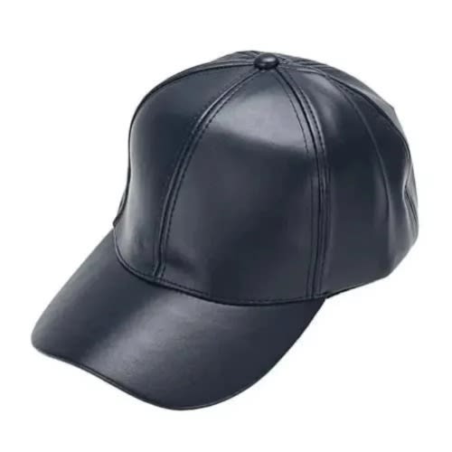 Leather Face Cap - Black