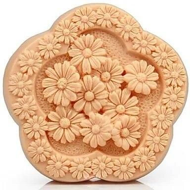 Daisy Shaped Flower Soap Mold,Resin Clay Chocolate Candy Silicone Cake Mould,Fondant Cake Decorating Tools  E858