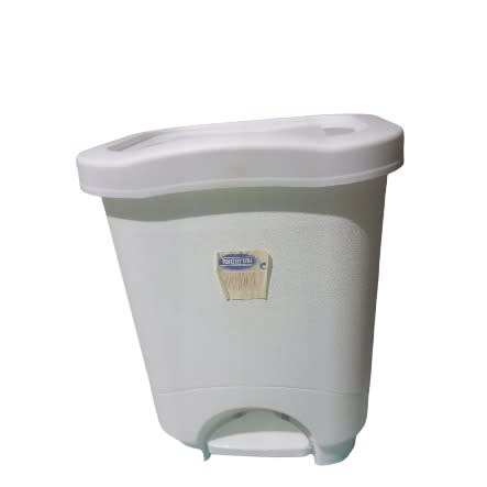 Plastic Pedal Trash Bin  - 7L - White