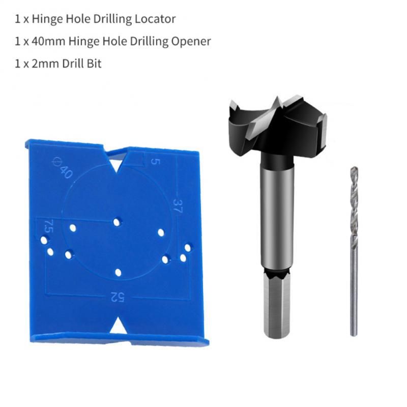 Hinge Opening Positioning Ruler Hinge Hole Drilling Guide Locator Hinge Drilling Jig Drill Bits Door Hole Opener Cabinet Tool
