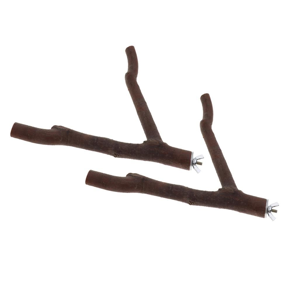 2x Parrot  Fork Stand Toy Bird African Greys Branch Perches Cage 3#