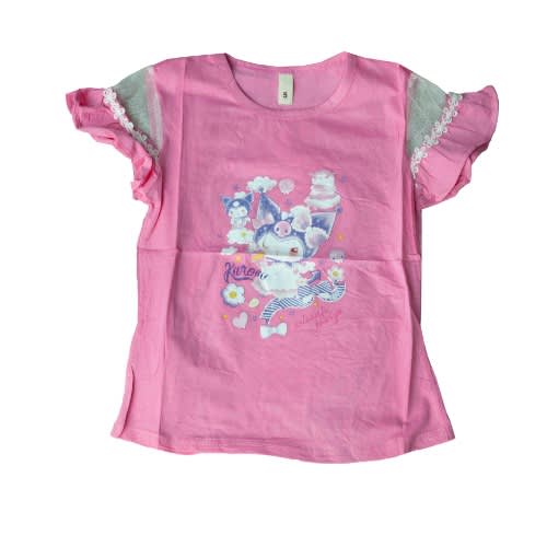 Girls Top Short Sleeve Round Neck- Multi
