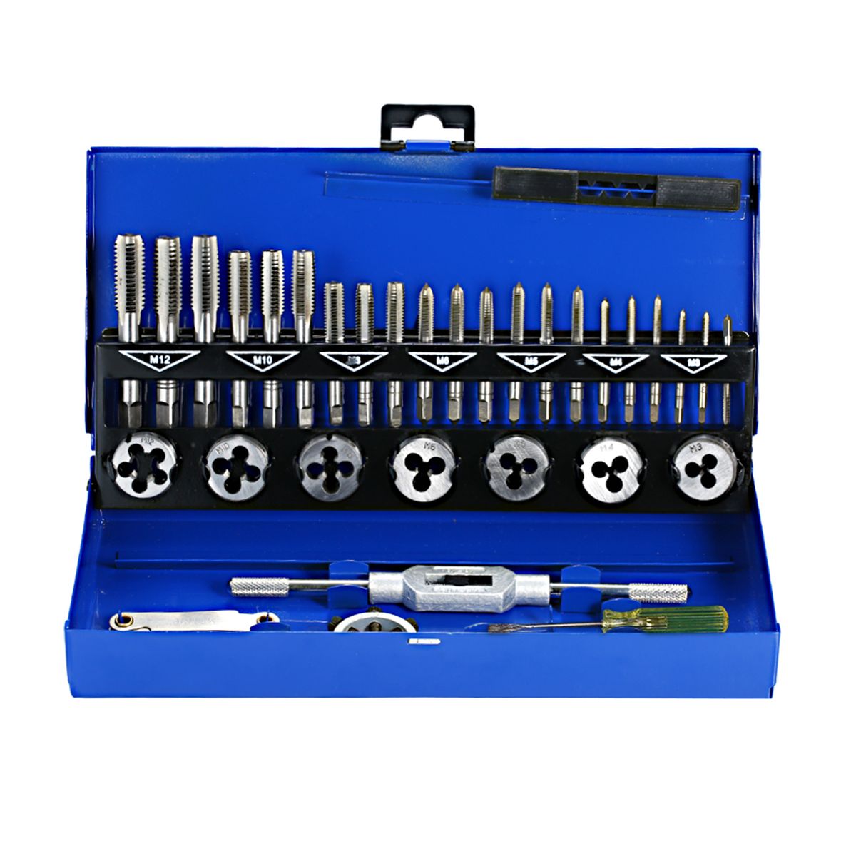 32 PCS HSS Tap And Die Set Metric Wrench Cut M3-M12 Hand