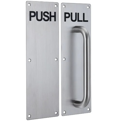 Stainless Push & Pull Plate Set