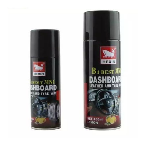 Hexin 3 In 1 Dashboard - Leather & Tyre Cleaner Wax - 450ml &times; 2pcs