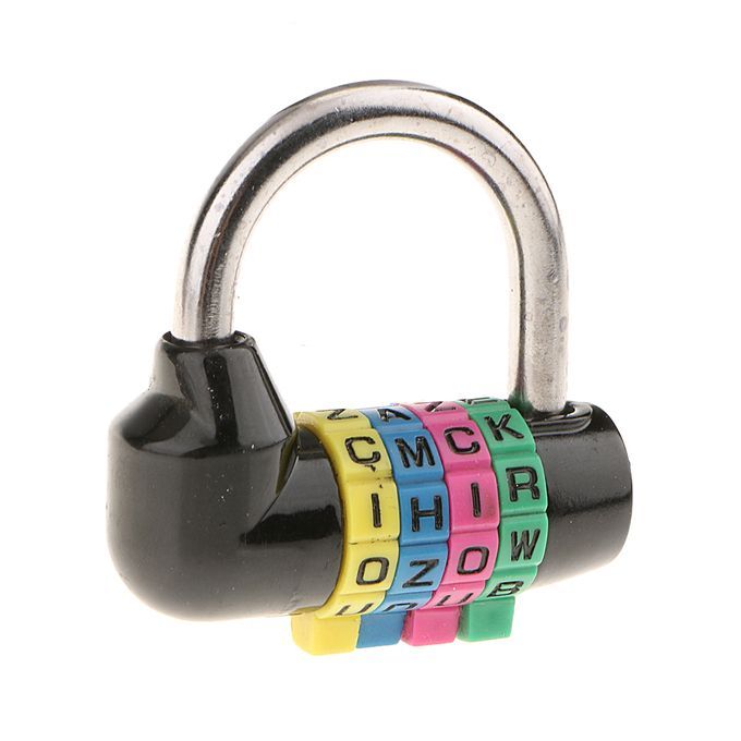 4 Letter Combination Lock Password  Padlock For Toolbox Black
