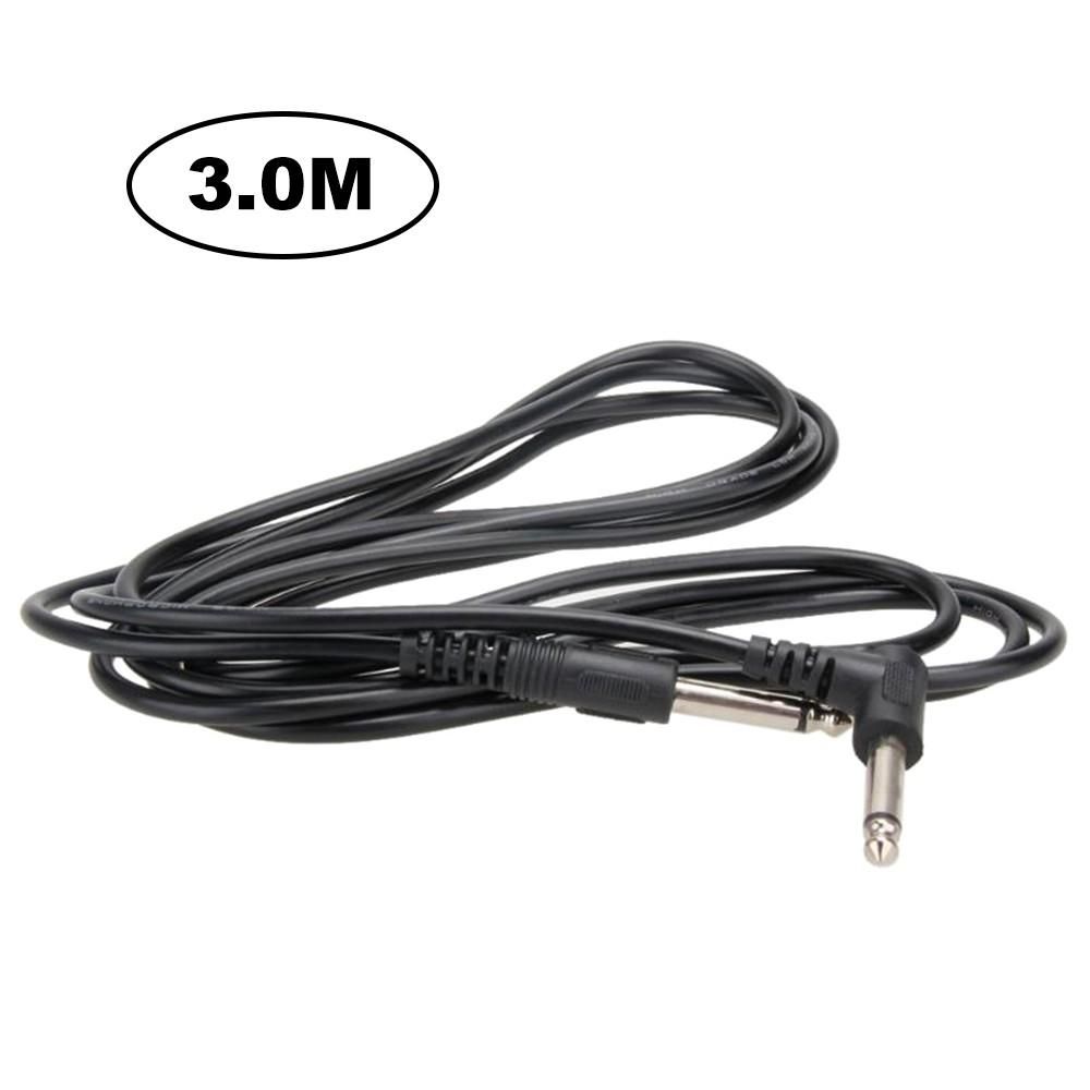 3.0m Electric Guitar Cable Bass Amplifier Noise Reduction Audio Cable Straight to Right Angle Patch Cable