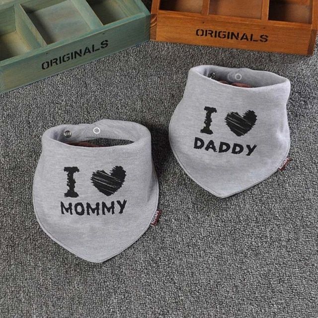 2 Pcs Cotton Baby Bandana Bibs
