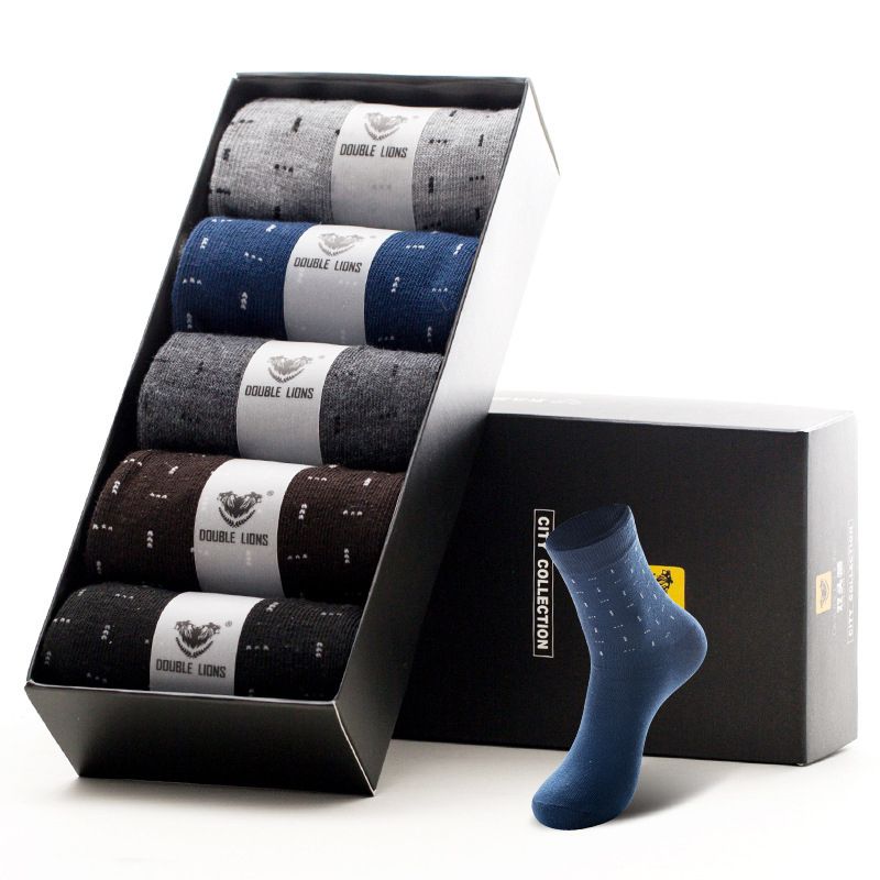 5 Pairs/Set Men Business Socks Comfortable Cotton Breathable