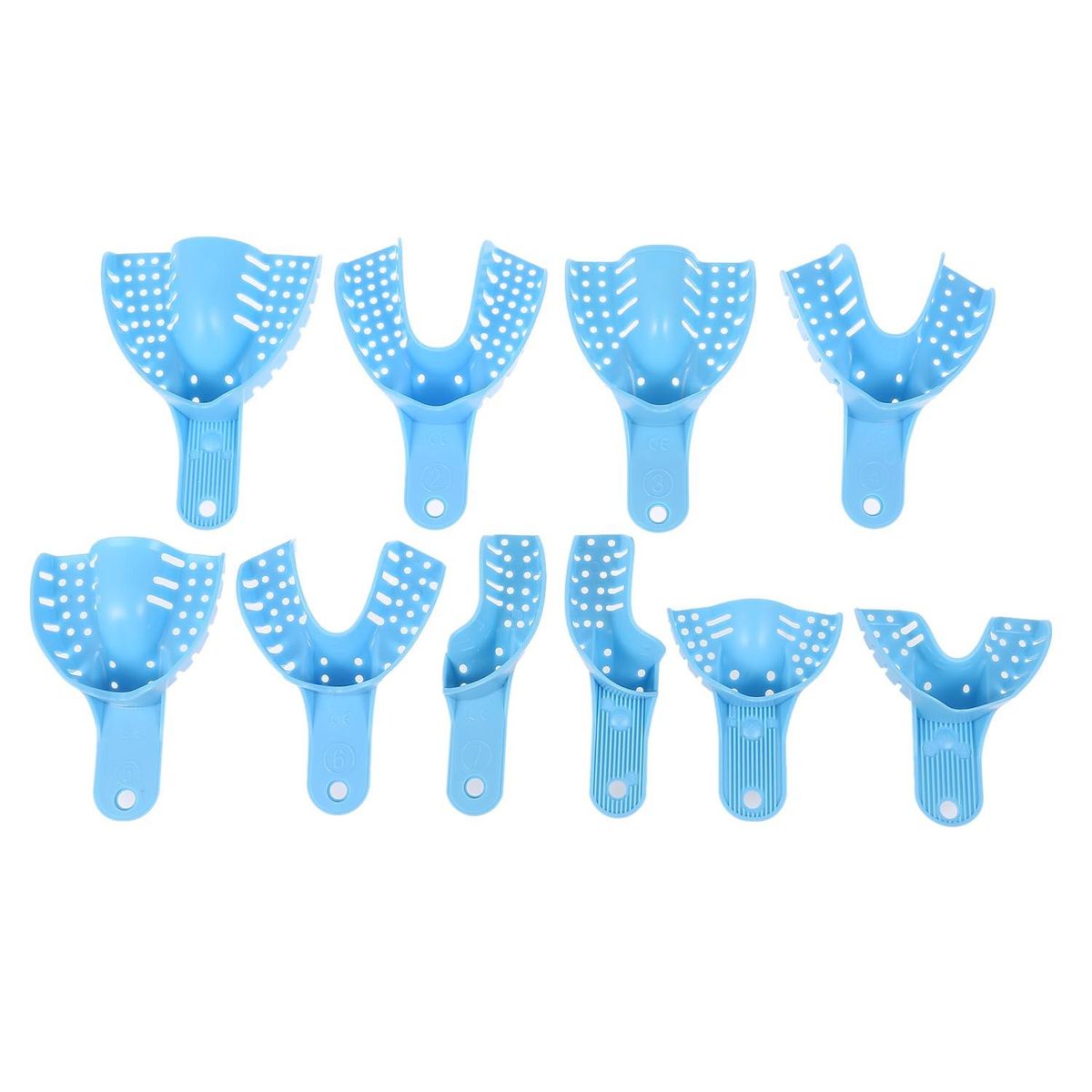 10PCS Dental Impression Trays Dental Supply Teeth Holder Plastic Dentist Tools