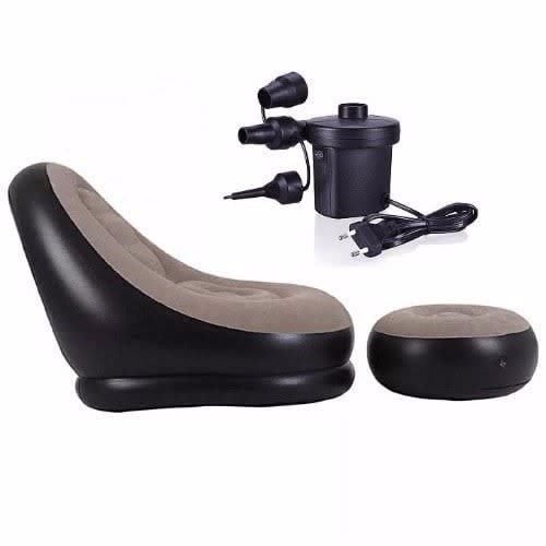 Inflatable Chair & Foot Rest + Pump Set