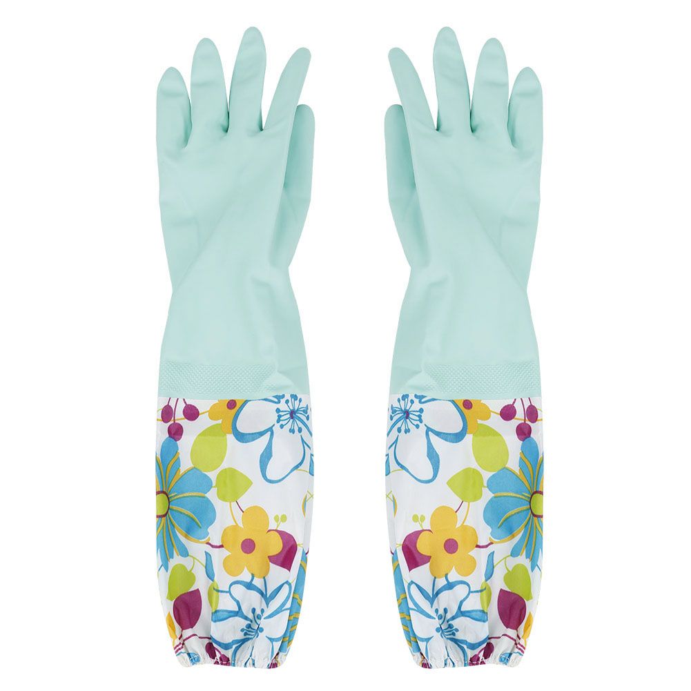 Green Floral Dishwashing Gloves Household Beam Port Veet