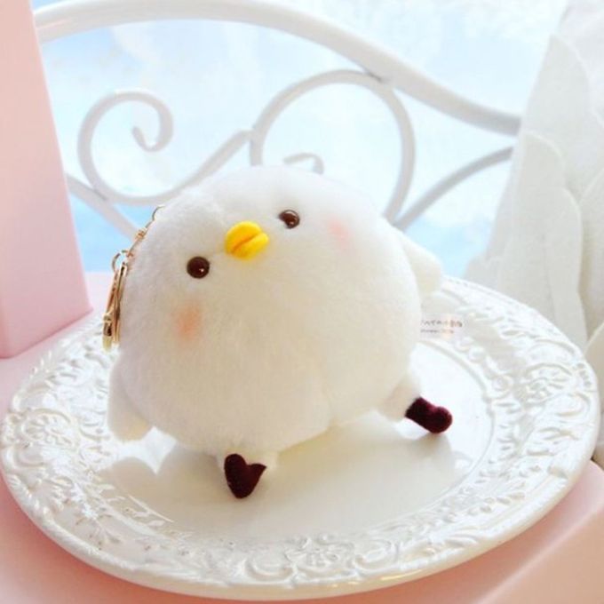 Animal  Ute Pu Et Doll Graduation Gift/Birthday Gift/Valentine's Day Gift-white-keychain Strap