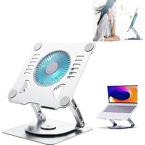 Ergo Gaming Laptop Stand With Fan - 360&deg; Rotating