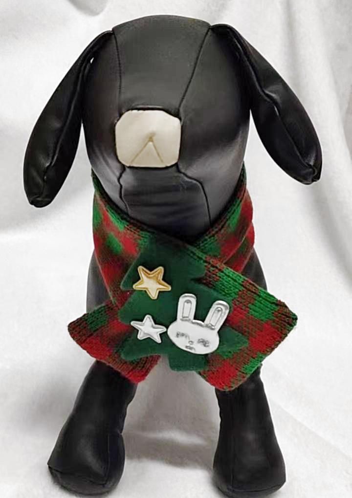 Pet clothes, holiday clothes, Christmas cross-border spot, Christmas tree, Santa Claus, elk, flannel clothes, spot Christmas woolen scarf XL